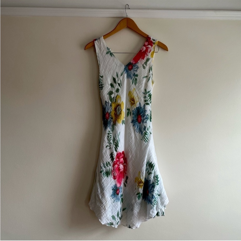 White cotton gauze ruffle dress
